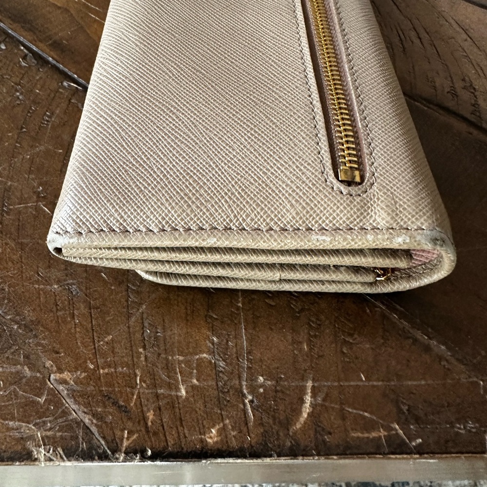 Prada Beige Saffiano Continental Wallet - Picture 15 of 16